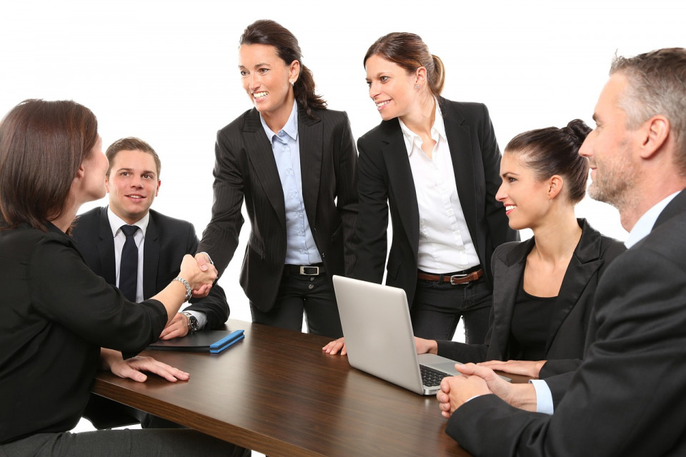business people office agreement work